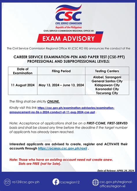 Examination Advisory No. 06, s. 2024 .